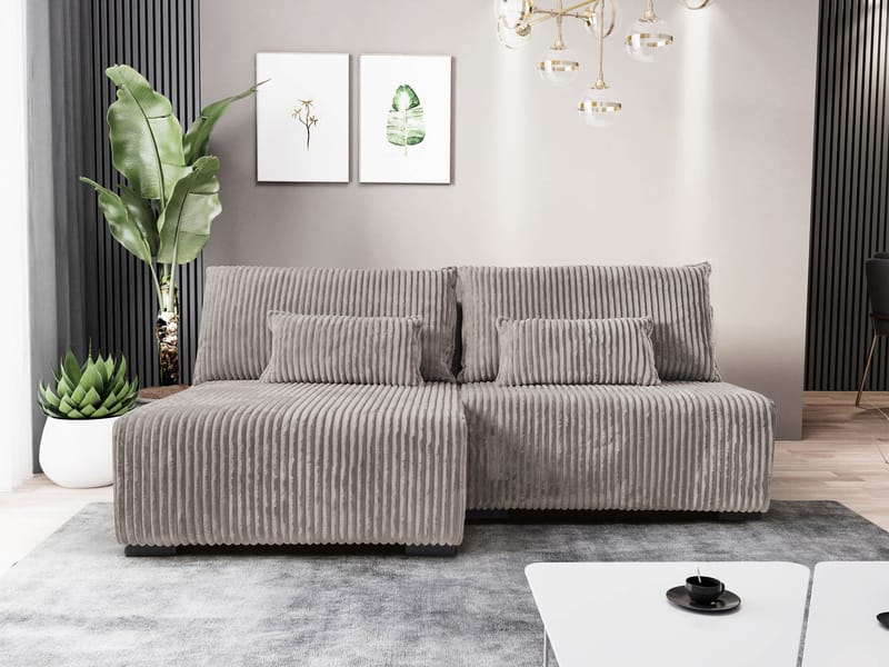 Lorynn 3-seters sovesofa med divan - grå - Møbler - Sofaer - Sovesofaer
