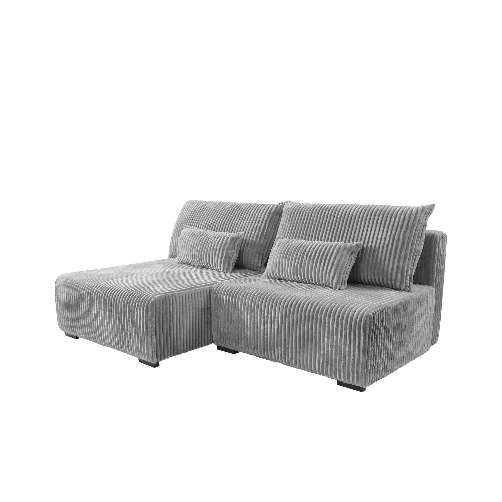 Lorynn 3-seters sovesofa med divan - grå