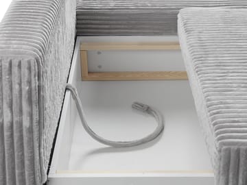 Lorynn 3-seters sovesofa med divan - grå - Møbler - Sofaer - Sovesofaer