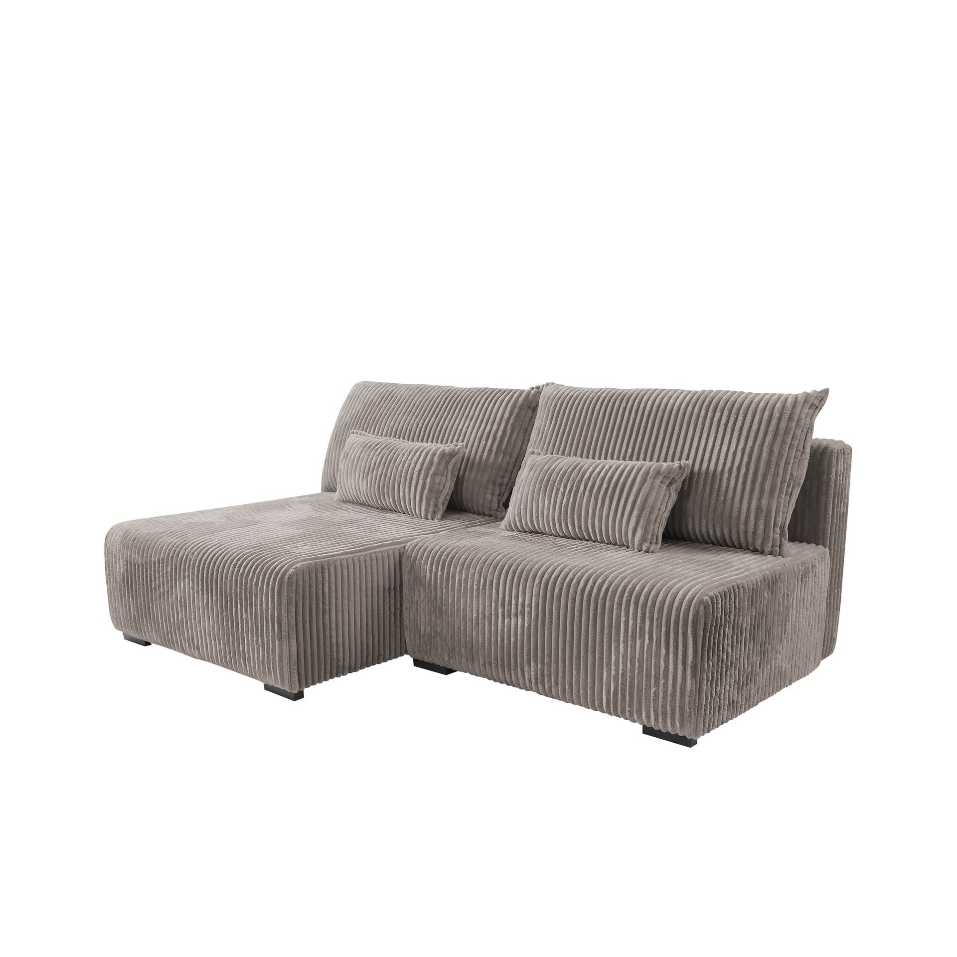 Lorynn 3-seters sovesofa med divan - grå