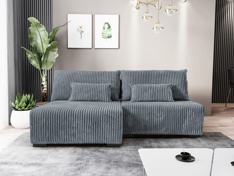 Lorynn 3-seters sovesofa med divan - grå - Møbler - Sofaer - Sovesofaer