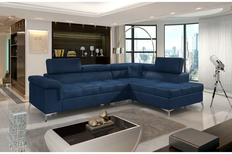 Madalene Hjørnesovesofa - Blå - Møbler - Sofaer - Sovesofaer