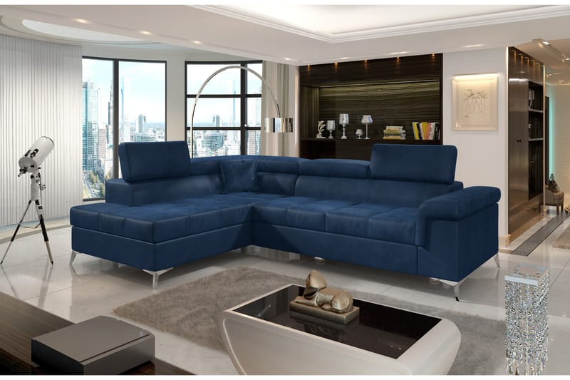Madalene Hjørnesovesofa - Blå - Møbler - Sofaer - Sovesofaer