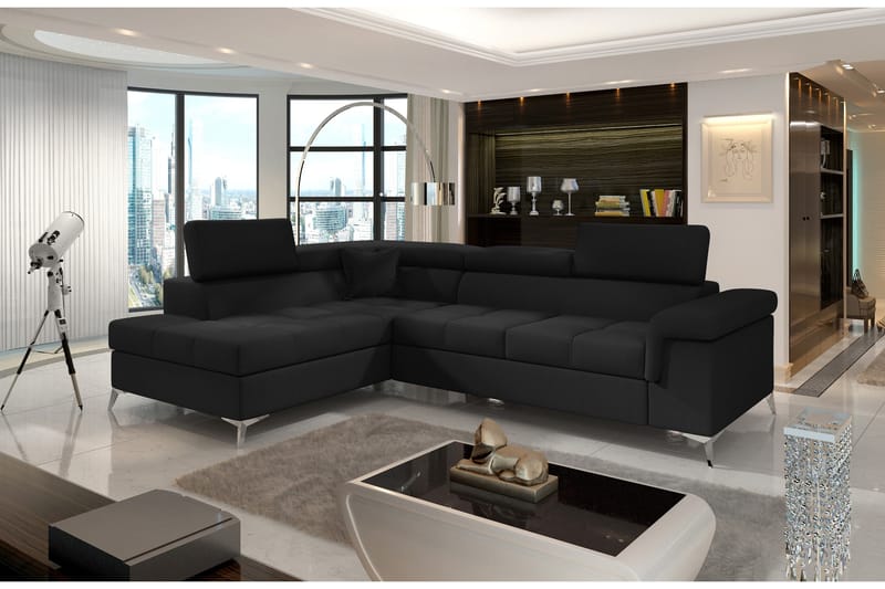 Madalene Hjørnesovesofa - Svart - Møbler - Sofaer - Sovesofaer
