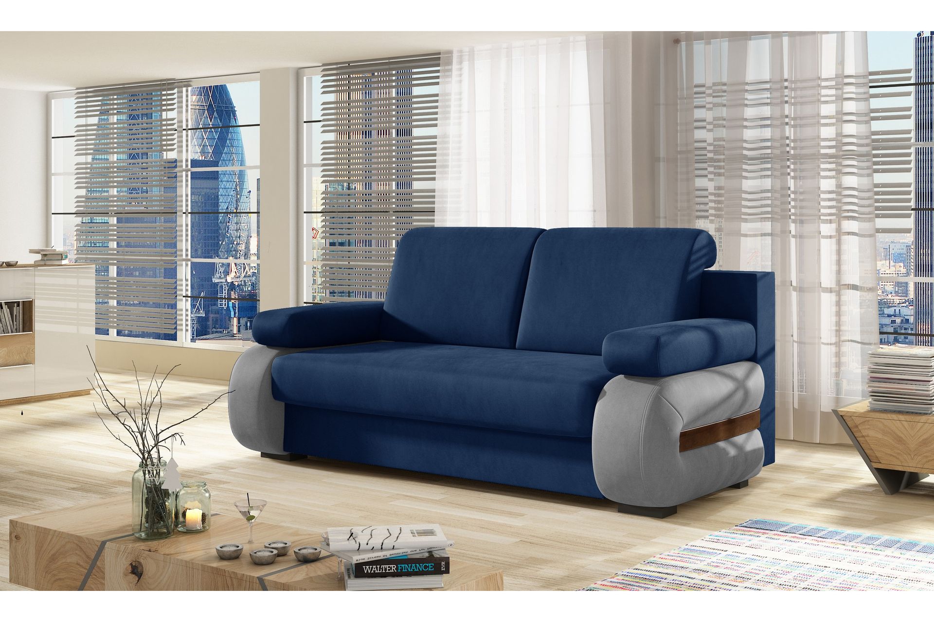 Madrido 2-seter Sovesofa - Blå/Grå - Møbler - Sofaer - Sovesofaer
