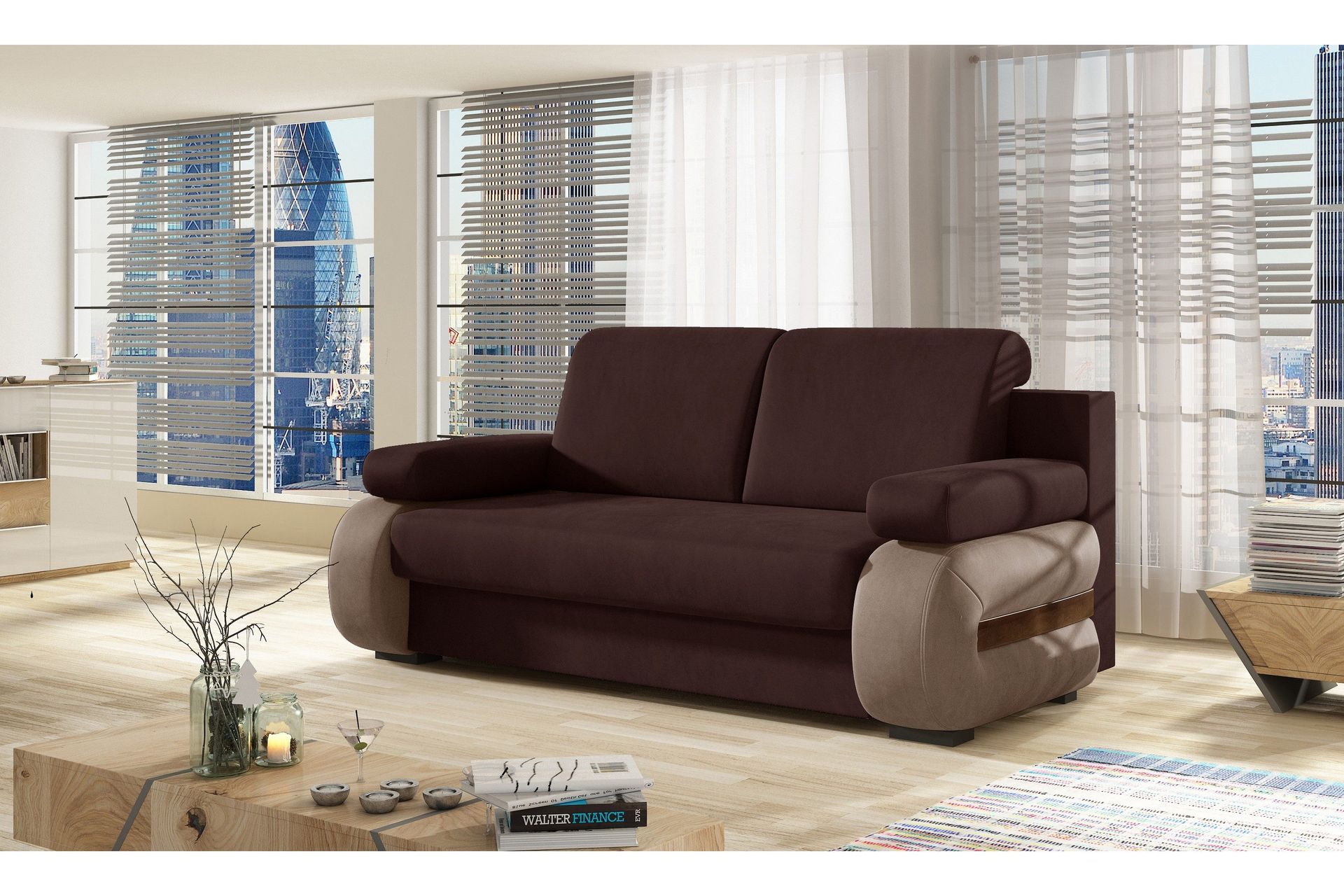 Madrido 2-seter Sovesofa - Brun/Lysebrun