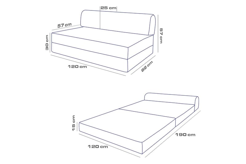 Magaria 2-seters Sovesofa - Blå - Møbler - Sofaer - Sovesofaer
