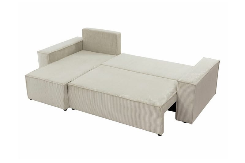 Magston 3-seter Venstre Hjørnesovesofa 125x200 cm med Oppbevaring i Kordfløyel - Blå - Møbler - Sofaer - Sovesofaer