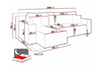 Magston 3-seters Hjørnesovesofa - Grøn - Møbler - Sofaer - Sovesofaer