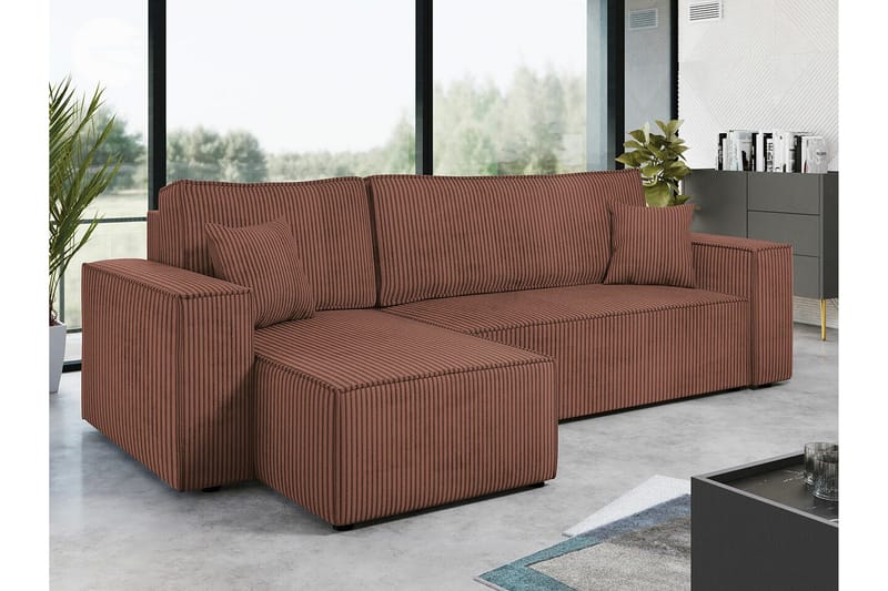 Magston 3-seters Hjørnesovesofa - Rosa - Møbler - Sofaer - Sovesofaer