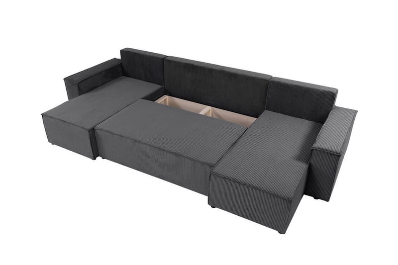 Magston 4-seter Hjørnesovesofa 130x266 cm med Oppbevaring i Manchesterstoff - Beige - Møbler - Sofaer - Sovesofaer