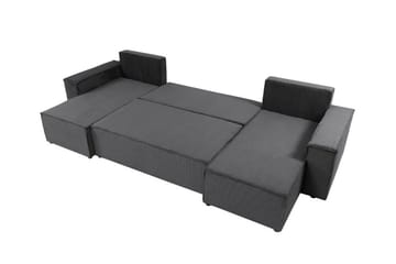 Magston 4-seter Hjørnesovesofa 130x266 cm med Oppbevaring i Manchesterstoff - Blå - Møbler - Sofaer - Sovesofaer