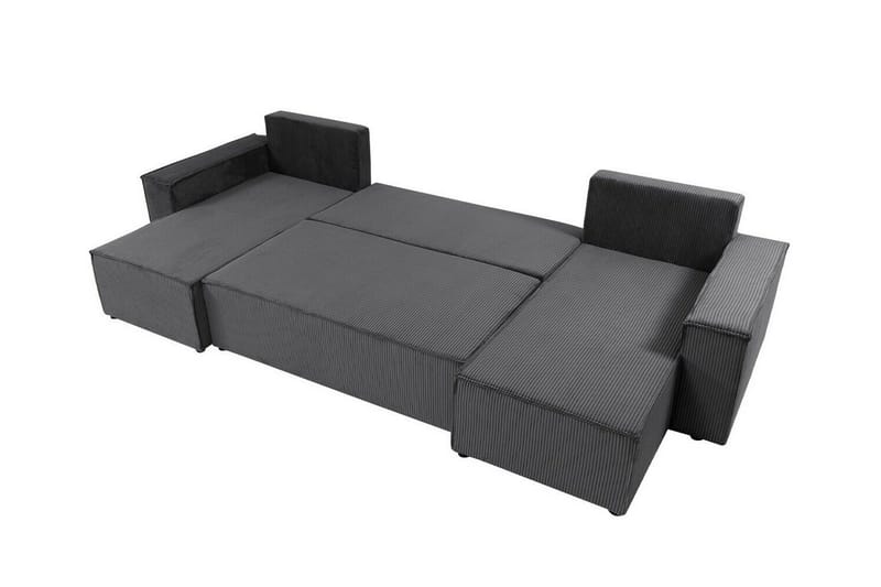 Magston 4-seter Hjørnesovesofa 130x266 cm med Oppbevaring i Manchesterstoff - Blå - Møbler - Sofaer - Sovesofaer