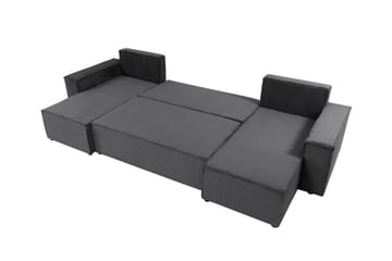 Magston 4-seter Hjørnesovesofa 130x266 cm med Oppbevaring i Manchesterstoff - Grå - Møbler - Sofaer - Sovesofaer