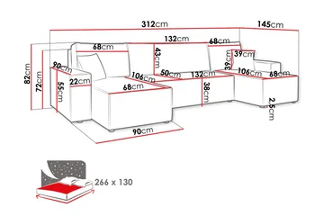 Magston 4-seters Hjørnesovesofa - Grøn - Møbler - Sofaer - Sovesofaer