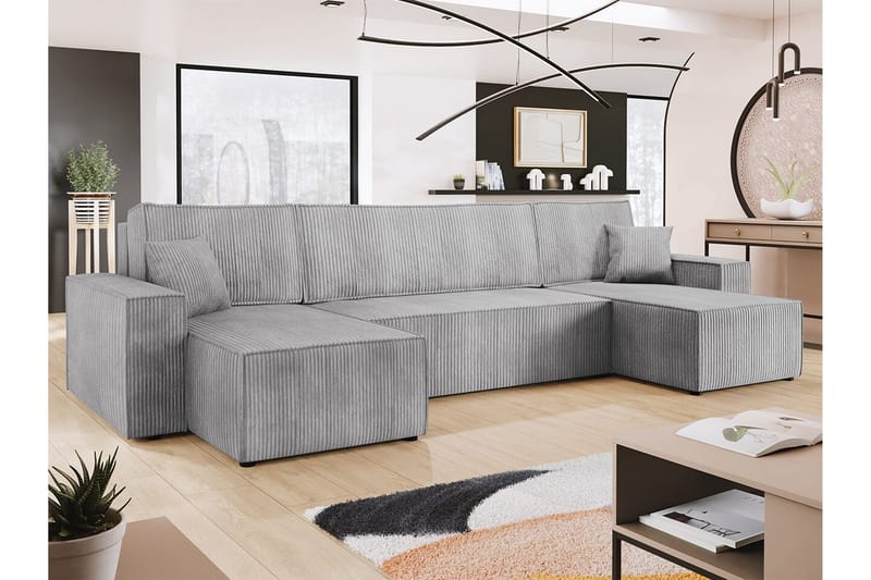 Magston 4-seters Hjørnesovesofa - Lysegrå/Mørkegrå - Møbler - Sofaer - Sovesofaer