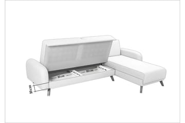 Malkiat 4-seter Høyre Hjørnesovesofa med Sjeselong 125x260 cm i Stoff - Grå - Møbler - Sofaer - Sovesofaer