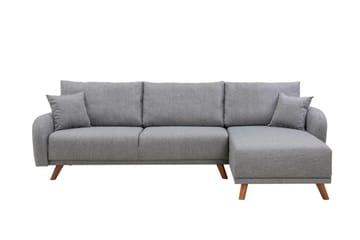 Malkiat 4-seter Høyre Hjørnesovesofa med Sjeselong 125x260 cm i Stoff - Grå - Møbler - Sofaer - Sovesofaer