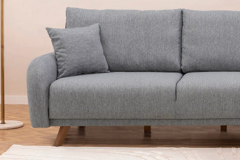 Malkiat 4-seter Høyre Hjørnesovesofa med Sjeselong 125x260 cm i Stoff - Grå - Møbler - Sofaer - Sovesofaer