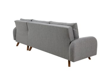Malkiat 4-seter Høyre Hjørnesovesofa med Sjeselong 125x260 cm i Stoff - Grå - Møbler - Sofaer - Sovesofaer