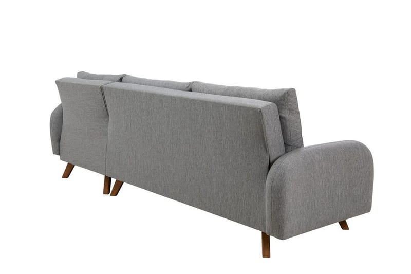 Malkiat 4-seter Høyre Hjørnesovesofa med Sjeselong 125x260 cm i Stoff - Grå - Møbler - Sofaer - Sovesofaer