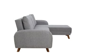 Malkiat 4-seter Høyre Hjørnesovesofa med Sjeselong 125x260 cm i Stoff - Grå - Møbler - Sofaer - Sovesofaer