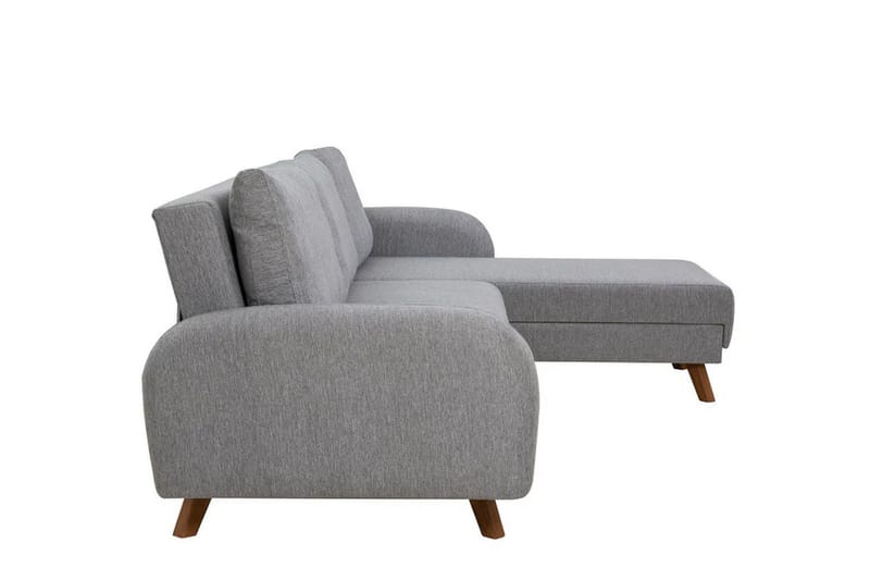 Malkiat 4-seter Høyre Hjørnesovesofa med Sjeselong 125x260 cm i Stoff - Grå - Møbler - Sofaer - Sovesofaer