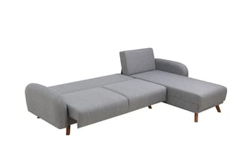 Malkiat 4-seter Høyre Hjørnesovesofa med Sjeselong 125x260 cm i Stoff - Grå - Møbler - Sofaer - Sovesofaer