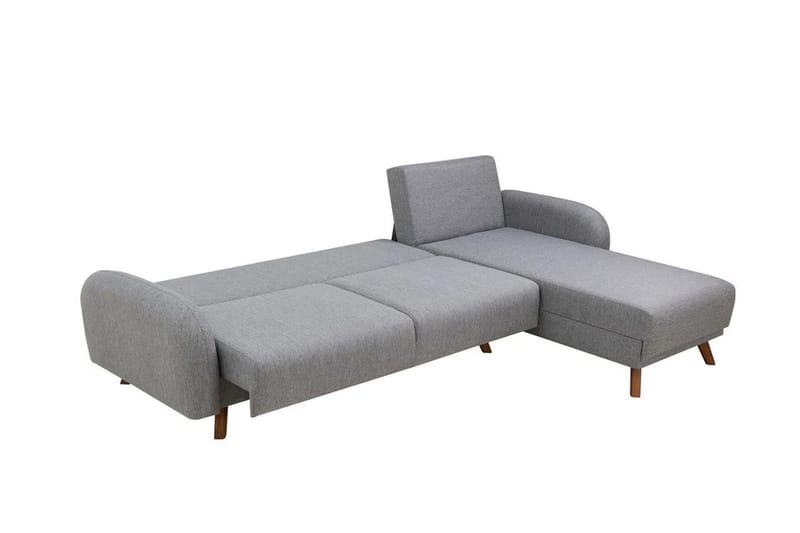 Malkiat 4-seter Høyre Hjørnesovesofa med Sjeselong 125x260 cm i Stoff - Grå - Møbler - Sofaer - Sovesofaer