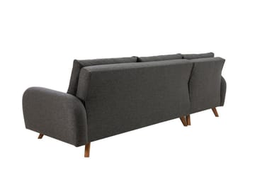 Malkiat 4-seter Høyre Hjørnesovesofa Utrettbar 125x260 cm med Oppbevaring i Stoff - Grå - Møbler - Sofaer - Sovesofaer