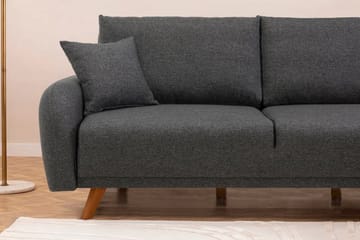 Malkiat 4-seter Høyre L-formet Hjørnesovesofa 125x260 cm med Oppbevaring i Stoff - Grå - Møbler - Sofaer - Sovesofaer