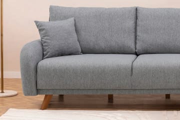 Malkiat 4-seter Høyre L-formet Hjørnesovesofa 125x260 cm med Oppbevaring i Stoff - Grå - Møbler - Sofaer - Sovesofaer