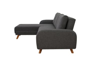 Malkiat 4-seter Høyre L-formet Hjørnesovesofa 125x260 cm med Oppbevaring i Stoff - Grå - Møbler - Sofaer - Sovesofaer
