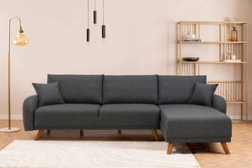 Malkiat Hjørnesovesofa - Antrasitt - Møbler - Sofaer - Sovesofaer