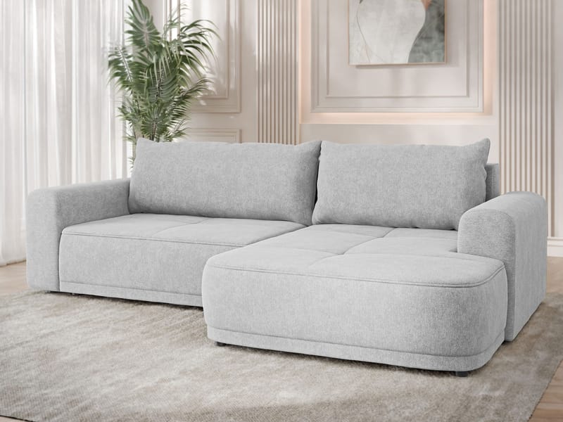 Malor 3-seters sovesofa med sjeselong, høyrevendt - lysegrå - Møbler - Sofaer - Sovesofaer
