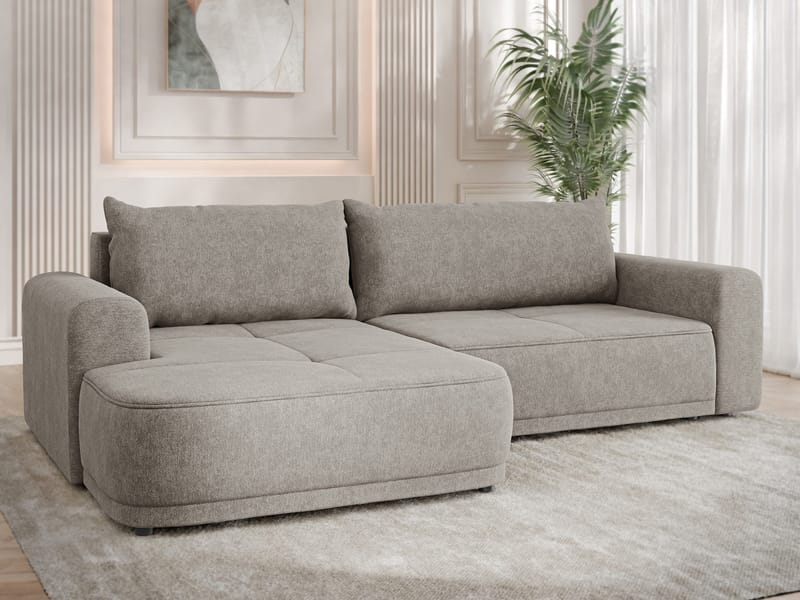 Malor 3-seters sovesofa med sjeselong, venstrevendt - beige - Møbler - Sofaer - Sovesofaer