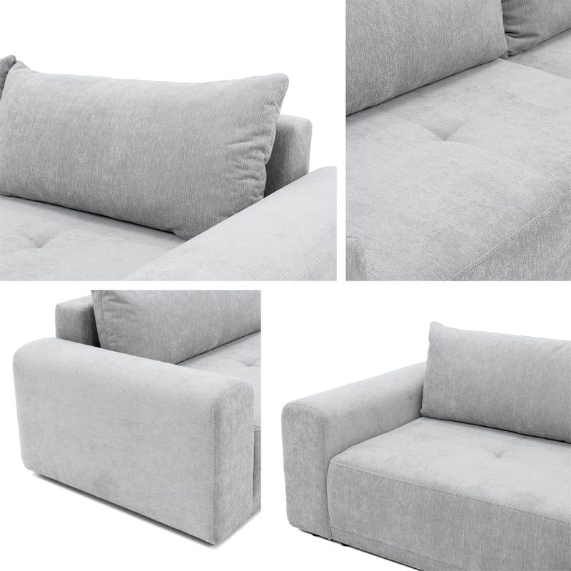 Malor 3-seters sovesofa med sjeselong, venstrevendt - beige - Møbler - Sofaer - Sovesofaer