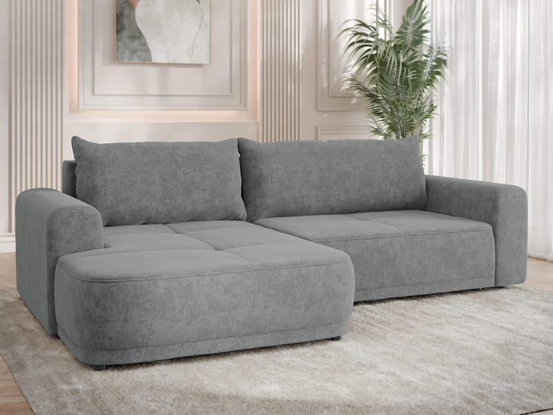 Malor 3-seters sovesofa med sjeselong, venstrevendt - grå - Møbler - Sofaer - Sovesofaer