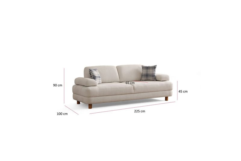 Mami Sovesofa 3-sits - Krem - Møbler - Sofaer - Sovesofaer