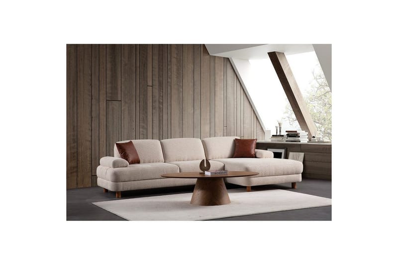 Mami Sovesofa med Divan 4-sits - Krem - Møbler - Sofaer - Sovesofaer