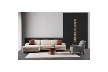 Mami Sovesofa med Divan 4-sits - Krem - Møbler - Sofaer - Sovesofaer