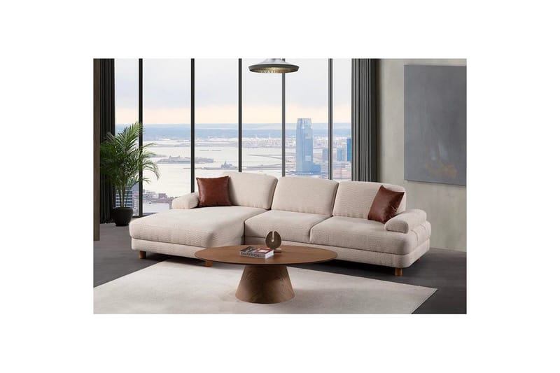 Mami Sovesofa med Divan 4-sits - Krem - Møbler - Sofaer - Sovesofaer