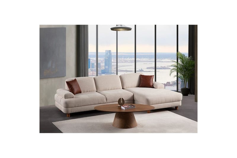 Mami Sovesofa med Divan 4-sits - Krem - Møbler - Sofaer - Sovesofaer