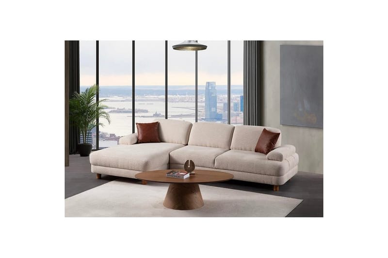Mami Sovesofa med Divan 4-sits - Krem - Møbler - Sofaer - Sovesofaer