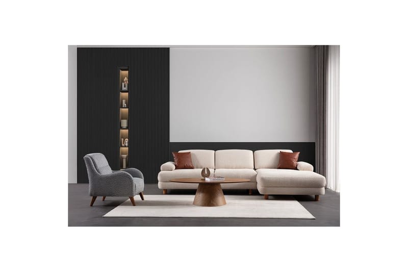 Mami Sovesofa med Divan 4-sits - Krem - Møbler - Sofaer - Sovesofaer