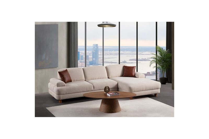 Mami Sovesofa med Divan 4-sits - Krem - Møbler - Sofaer - Sovesofaer