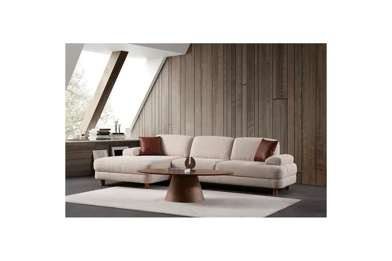 Mami Sovesofa med Divan 4-sits - Krem - Møbler - Sofaer - Sovesofaer