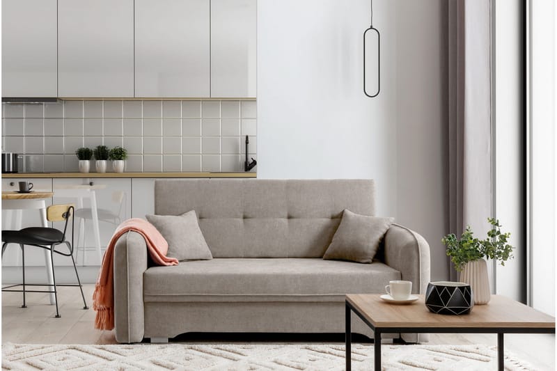 Manita Sovesofa med Oppbevaring 2-seter - Beige - Møbler - Sofaer - Sovesofaer