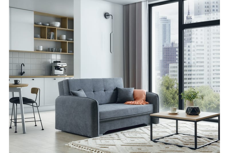 Manita Sovesofa med Oppbevaring 2-seter - Grå - Møbler - Sofaer - Sovesofaer
