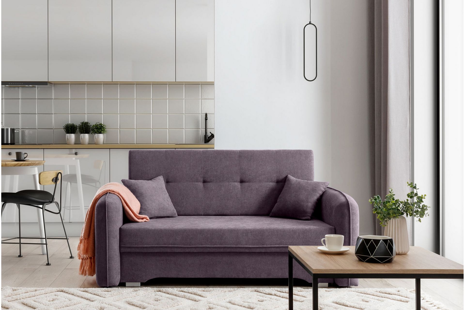 Manita Sovesofa med Oppbevaring 2-seter - Lilla - Møbler - Sofaer - Sovesofaer
